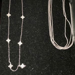 Silver & Rhinestone Necklace & Bracelet Suite